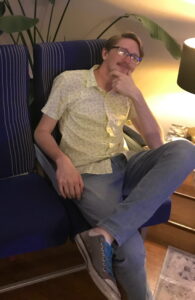 Kyle in his airplane chair 2020