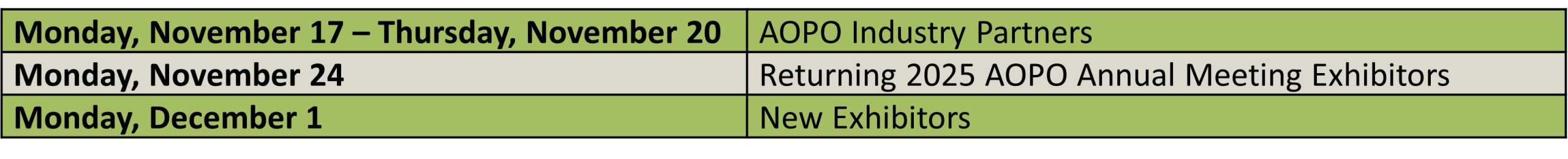2026 AM Booth Selection Schedule 2026 AM Booth Selection Schedule