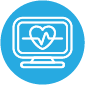 Blue Heart Monitor Circle Icon